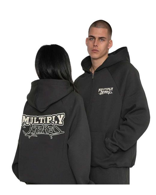 Sudadera Negro Refresco Extragrande Con Capucha Y Cremallera Scholar De Multiply Apparel de color Black