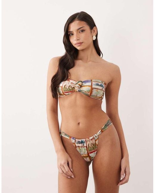 ASOS Multicolor Posey Knot Bandeau Bikini Top