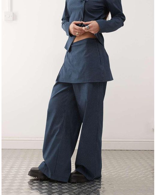 Reclaimed Vintage Blue Skirt Trousers With Split