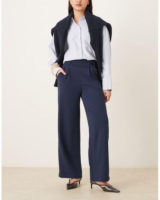 Jdy Blue Button Detail Wide Leg Dad Pants