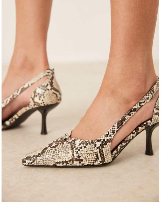 Glamorous Natural Pointed Heeled Court Shoes