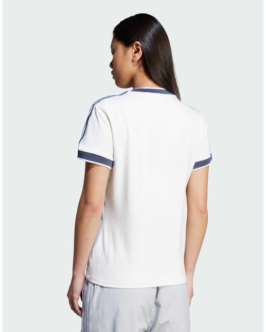 Adidas Originals White Longsleeve LINEAR LOGO 3-STREIFEN T-SHIRT