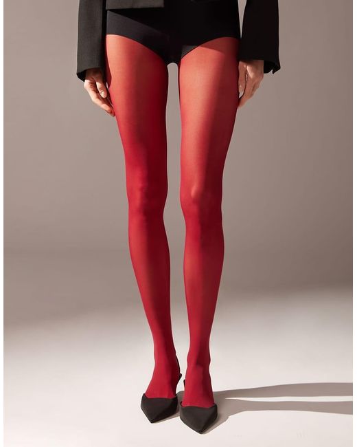 Calzedonia Red 30 Den Total Comfort Soft Touch Tights