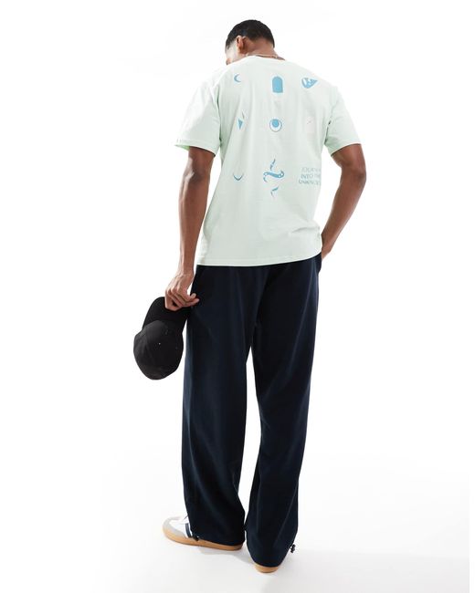 Only & Sons White Oversized T-shirt With Multi Back Print for men