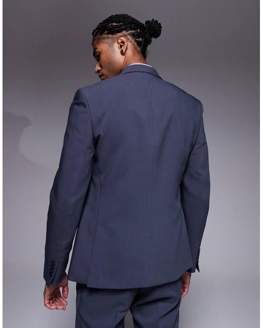 River Island Blue Skinny Fit Suit Jacket for men