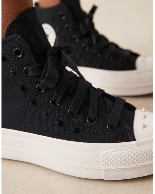 Converse Natural – chuck taylor all star lift hi – mit nieten besetzter sneaker