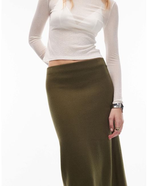 Jupe d'ensemble en maille ultra douce avec longueur style années 90 ASOS en coloris Natural