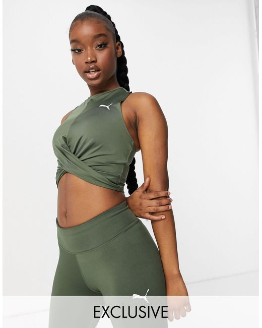 puma green crop top