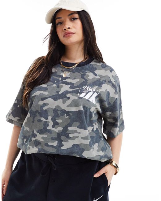 ASOS Gray Asos Design Curve Oversized T-shirt With Graphic