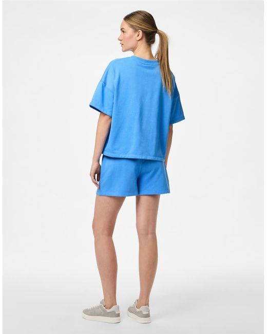 Top Azul De Manga Corta De Pieces de color Blue