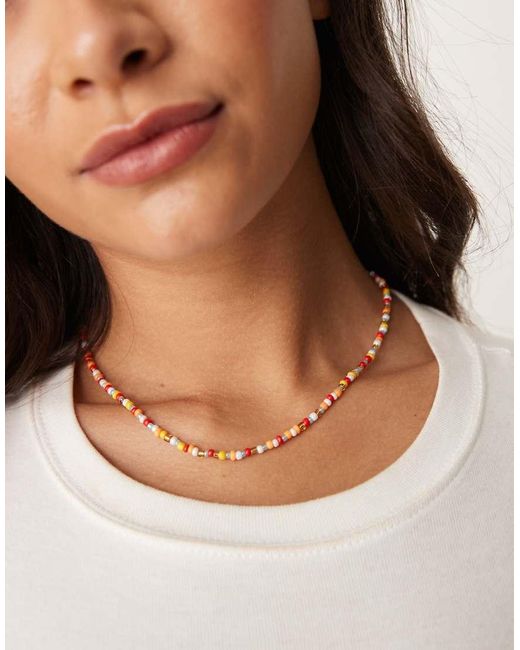 ASOS Ketting Met Veelkleurige Kralen in het Brown