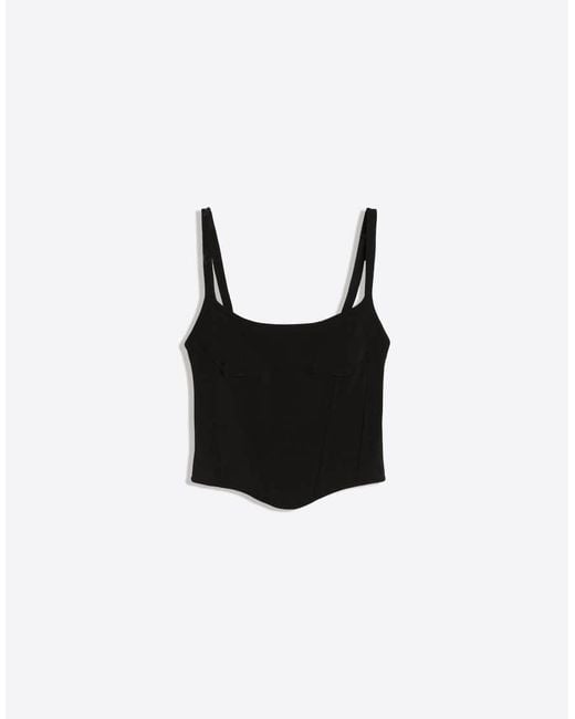 Bershka Blue Corset Strappy Top