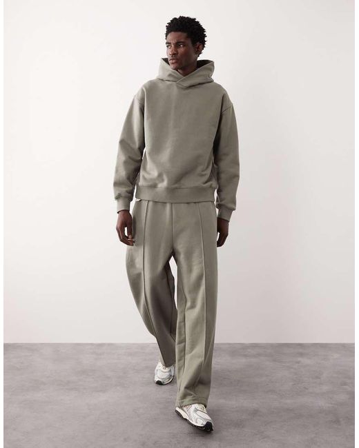 ASOS COLLECTIVE Gray Oversized Super Heavyweight Hoodie for men