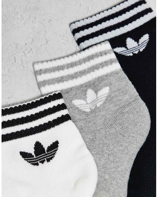 Adidas Originals Metallic Adicolor Trefoil 3 Pack Ankle Socks