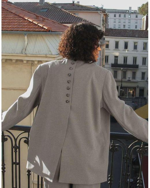 NA-KD Gray Oversized Blazer