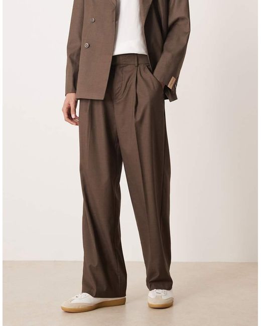House Of Sunny Natural Pleated And Tailored Suit Pants for men