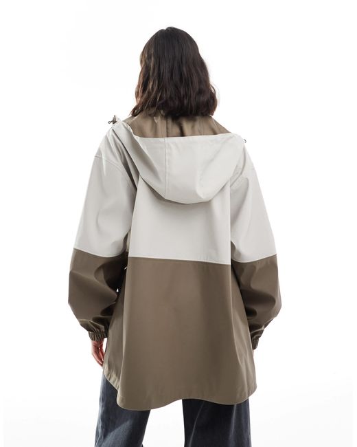 Imperméable color block à capuche - kaki/sauge ASOS en coloris Gray