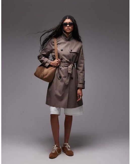 Tommy Hilfiger Brown Water Repellent Slim Trench Coat