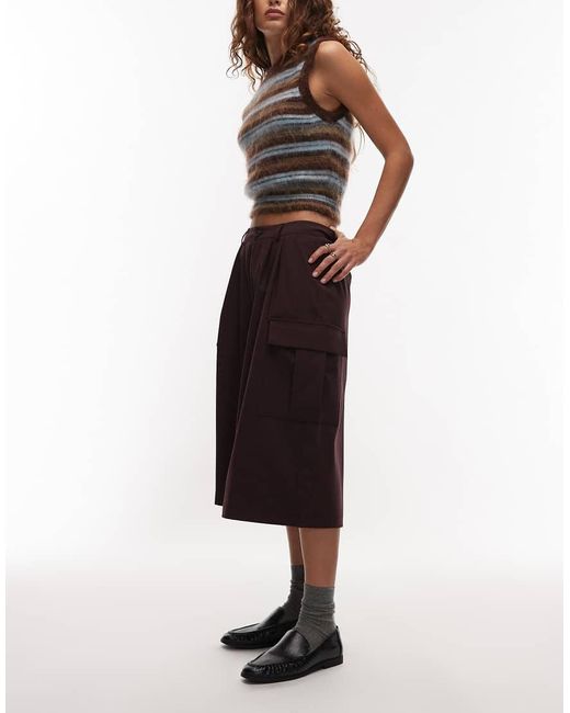 Pantaloni Cargo A 3/4 Sartoriali Color Prugna di ASOS in Purple