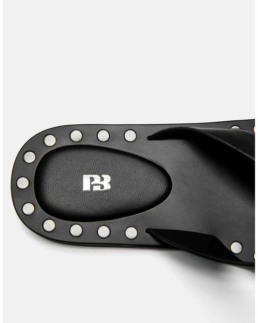Pull&Bear Black – flache sandalen