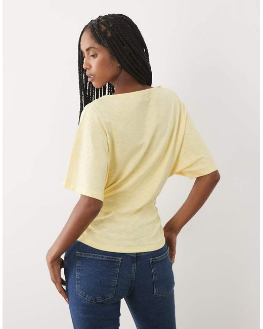 ASOS Natural Off-shoulder With Cinched Waist Top