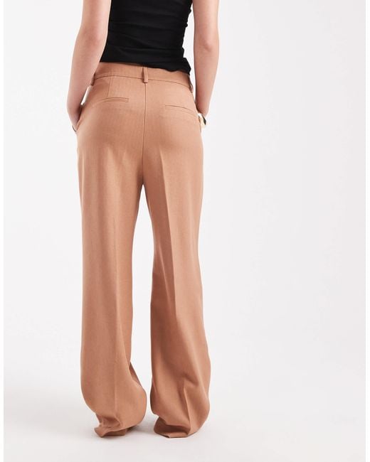 Pantalon d'ensemble habillé large à chevrons - moka Vero Moda en coloris White