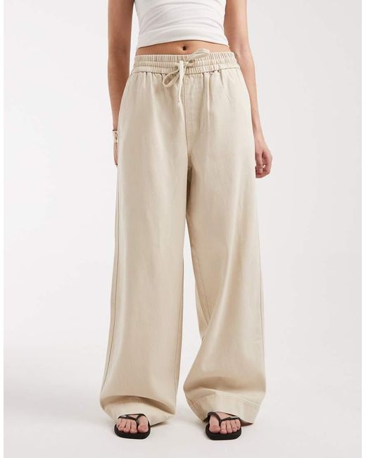 ONLY Natural High Waist Pull On Trouser