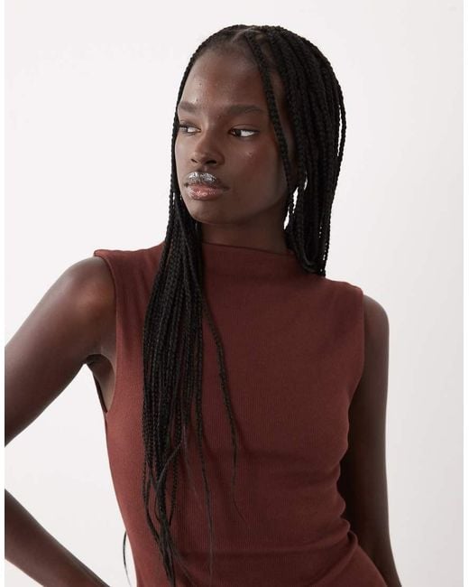 ASOS Purple Cotton Rib Mini Dress