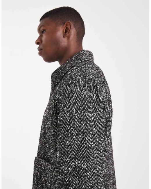 ASOS Harrington Jack Met Wollook in het Gray voor heren