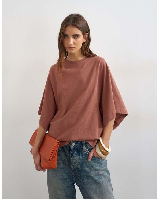 TOPSHOP Red Batwing T-shirt