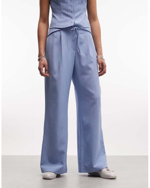Collusion Blue Fit And Flare Pants