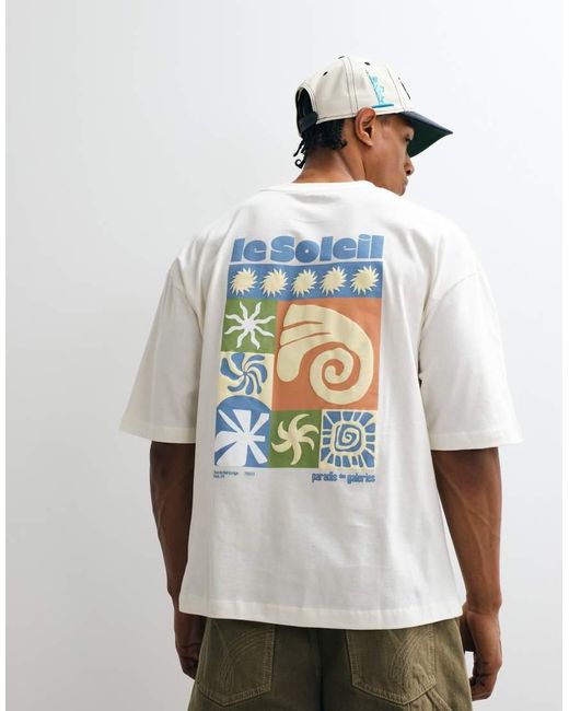 ASOS White Boxy Oversized T-Shirt With Abstract Back Graphic for men
