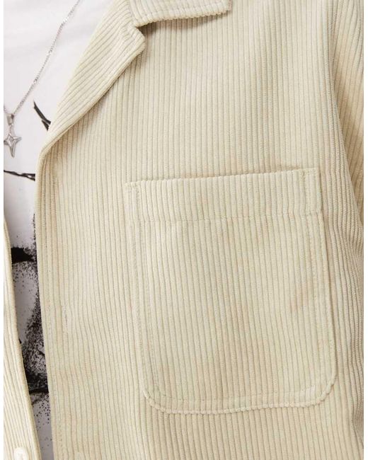 Weekday Oversized Corduroy Overhemd Met Reverskraag in het Natural voor heren
