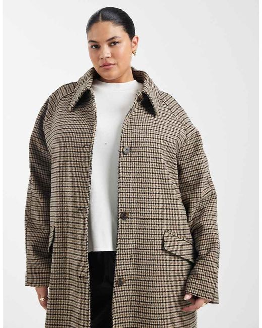 ASOS Multicolor Asos Design Curve Quilt Lined Mid Length Coat