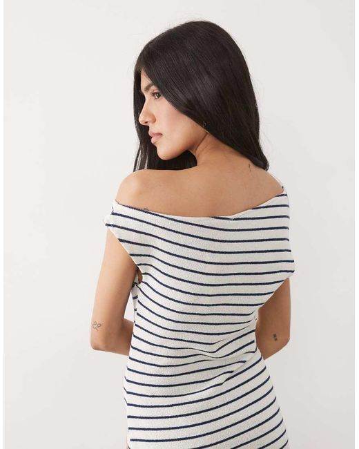 ASOS White Fallen Shoulder Maxi Dress