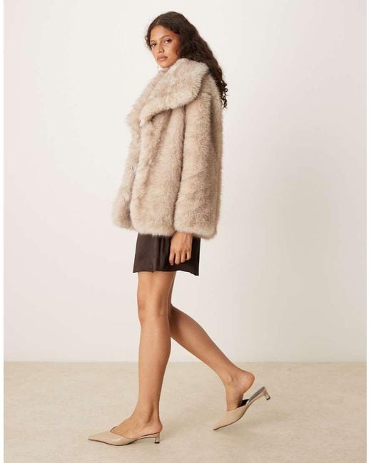 Pretty Lavish Natural Faux Fur Coat