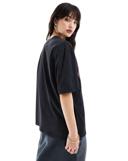 T-shirt oversize à imprimé surf shack - anthracite délavé ASOS en coloris Black