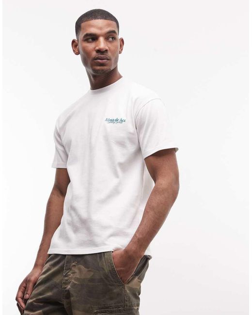 Alma de Ace White Sporting Goods Back Print Logo T-Shirt for men