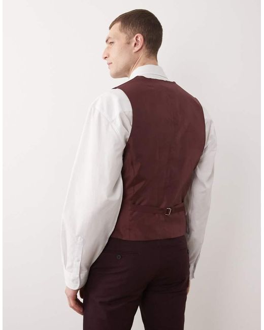 ASOS Purple Skinny Suit Waistcoat for men
