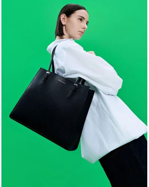 Charles & Keith Black Sansa Tote Bag