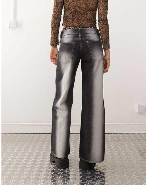 Cheap Monday Multicolor Poser Mid Rise Wide Leg Skater Jeans With Extreme Spray