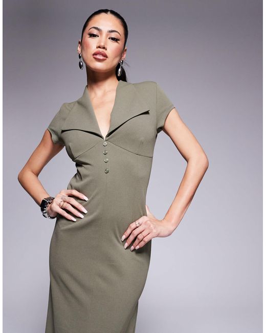 ASOS Green – neopren-midikleid