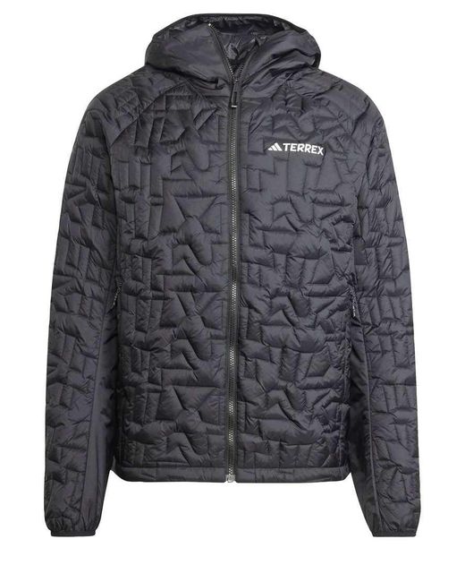 Adidas Gray Terrex Xperior Primaloft Loose Fill Insulated Hooded Jacket for men