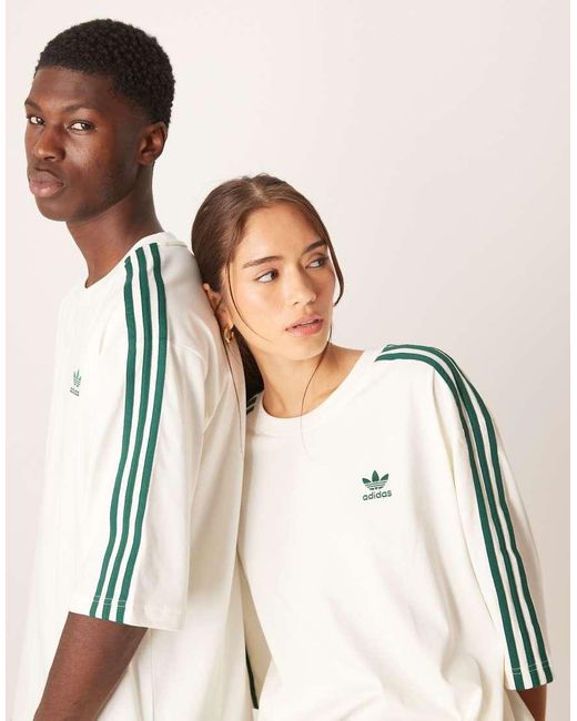 Adidas Originals Natural Three Stripe Oversized T-Shirt