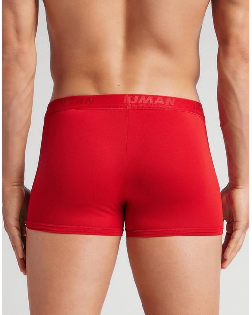 Intimissimi Red Microfibre Boxers With Logo for men