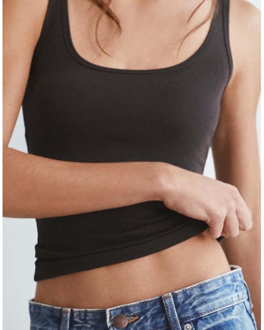Pull&Bear Black Modal Tank Top