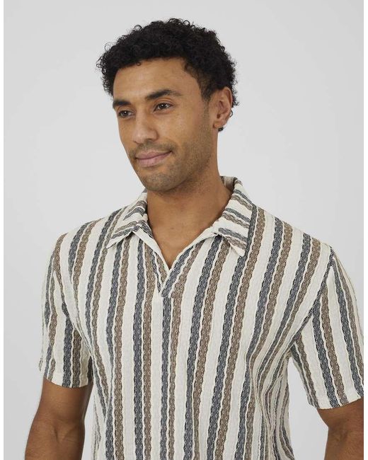 Brave Soul White Trophy Neck Polo Shirt for men