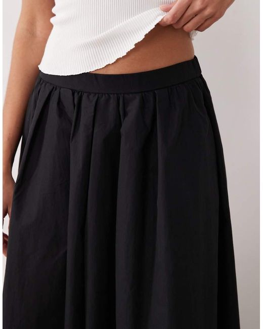 ASOS White Volume Detail Midi Skirt