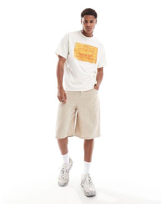 T-shirt à imprimé style cuir effet vintage - crème Levi's pour homme en coloris Gray