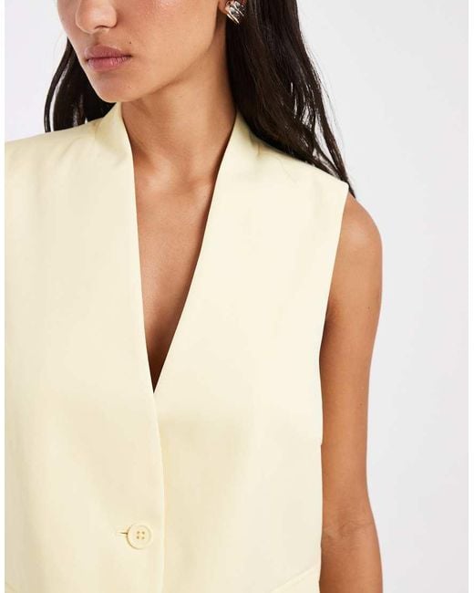 Pieces White Tailored Waistcoat